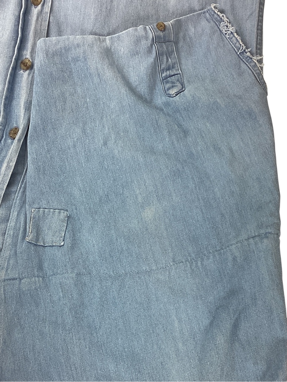 STATE THE LABEL Smock Dress OS Blue Denim Cotton Oversized Button Front Tunic - Picture 10 of 13